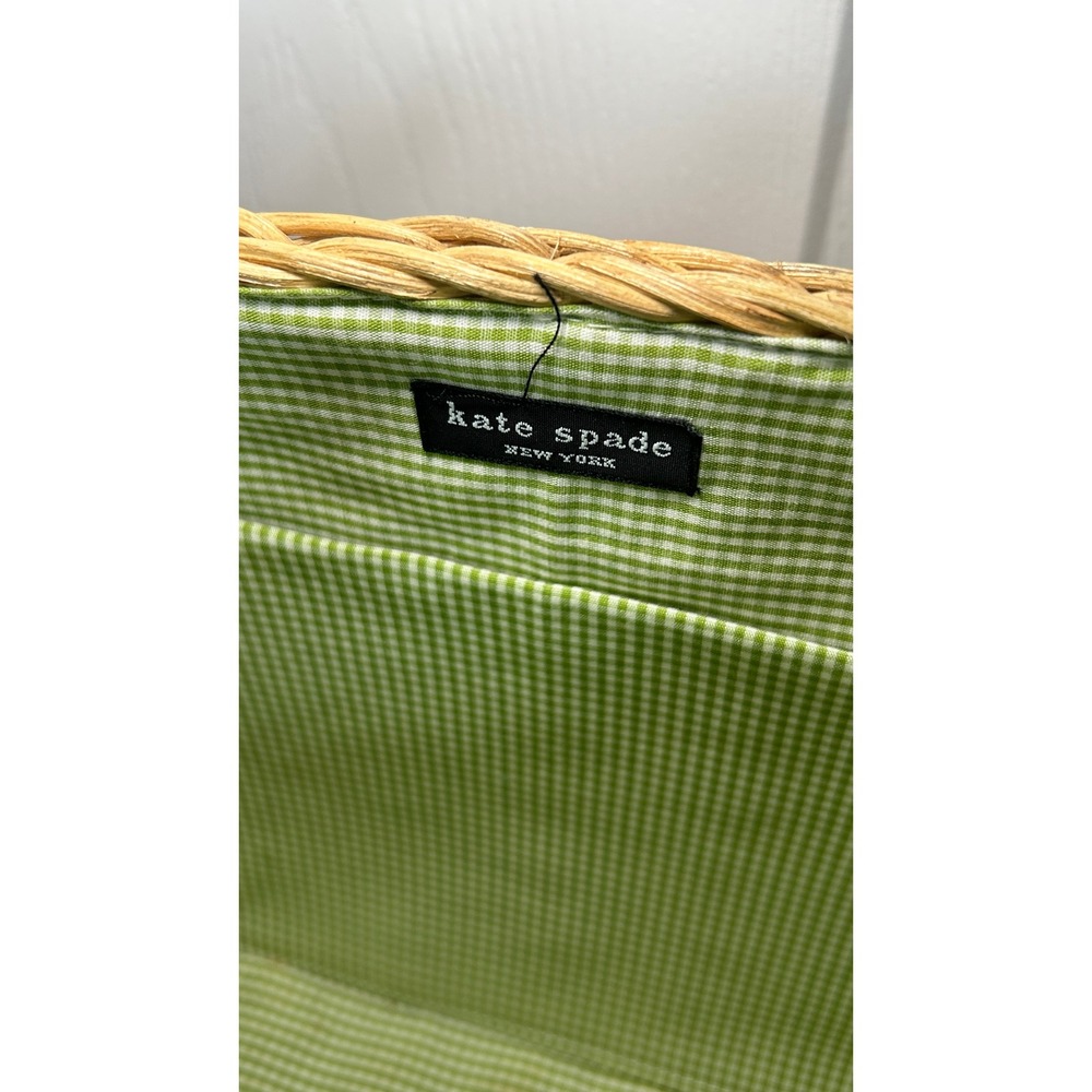Kate Spade Rare Novelty Wicker Basket Tote Orange Pansy Floral Picnic Bag - Picture 7 of 12